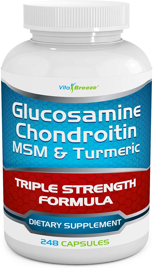 Glucosamine Chondroitin, MSM & Turmeric Dietary Supplement - 248 Capsules