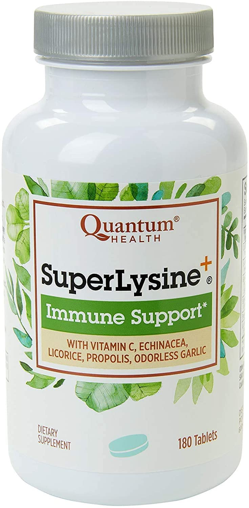 Super Lysine+ / Advanced Formula Lysine+ Immune Support with Vitamin C, Echinacea, Licorice, Propolis, Odorless Garlic (180 Tablets), Packaging May Vary