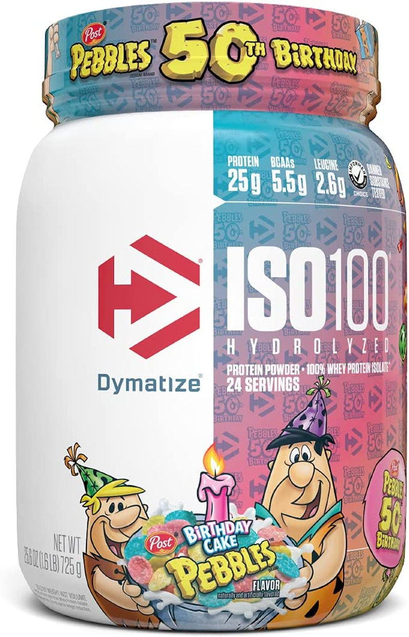 ISO100 Hydrolyzed Protein Powder, 100% Whey Isolate Protein, 25G of Protein, 5.5G Bcaas, Gluten Free, Fast Absorbing, Easy Digesting, Birthday Cake, 1.6 Pound (Packaging May Vary)