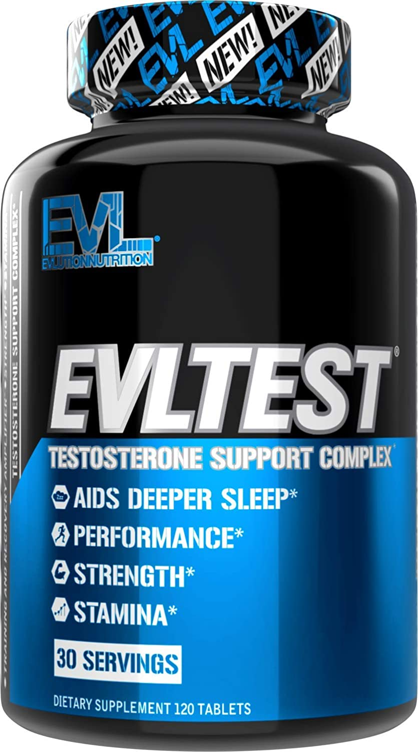 Nutrition Testosterone Booster for Men, EVLTEST Supports Healthy Testosterone Levels, Hormone Balance, Muscle Strength and Stamina, Boost Performance and Recovery, 120 Tablets (30 Servings)