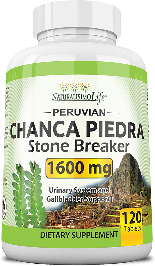 Chanca Piedra 1600 Mg - 120 Tablets Kidney Stone Crusher Gallbladder Support Peruvian Chanca Piedra Made in the USA