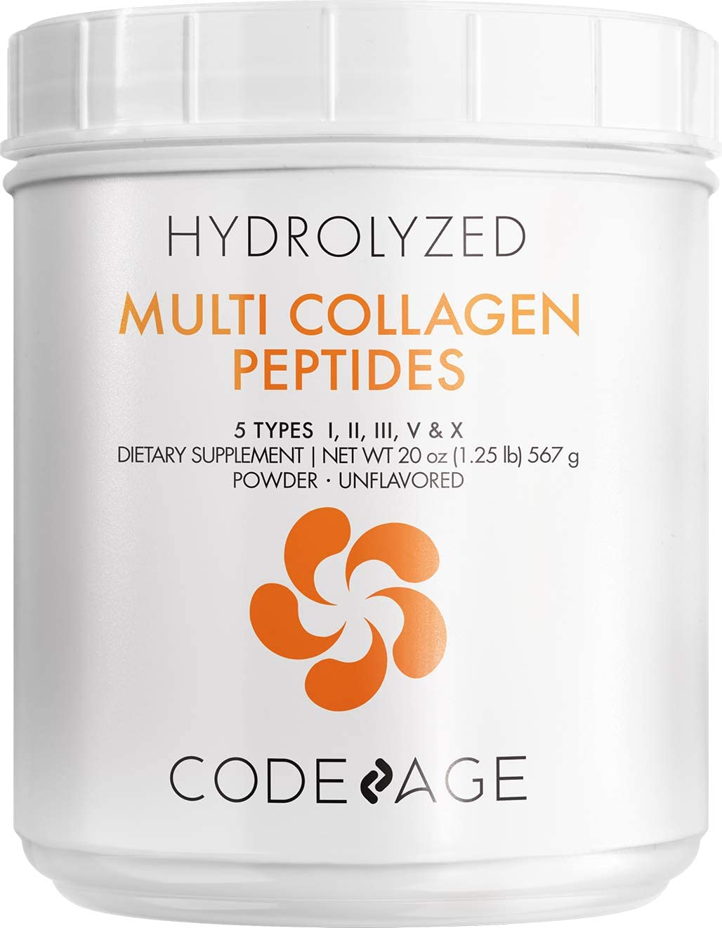 Multi Collagen Protein Powder Peptides, 2-Month Supply, Hydrolyzed, Type I, II, III, V, X Grass Fed All in One Super Bone Broth Collagen Supplement, Non-Gmo, 20 Ounces