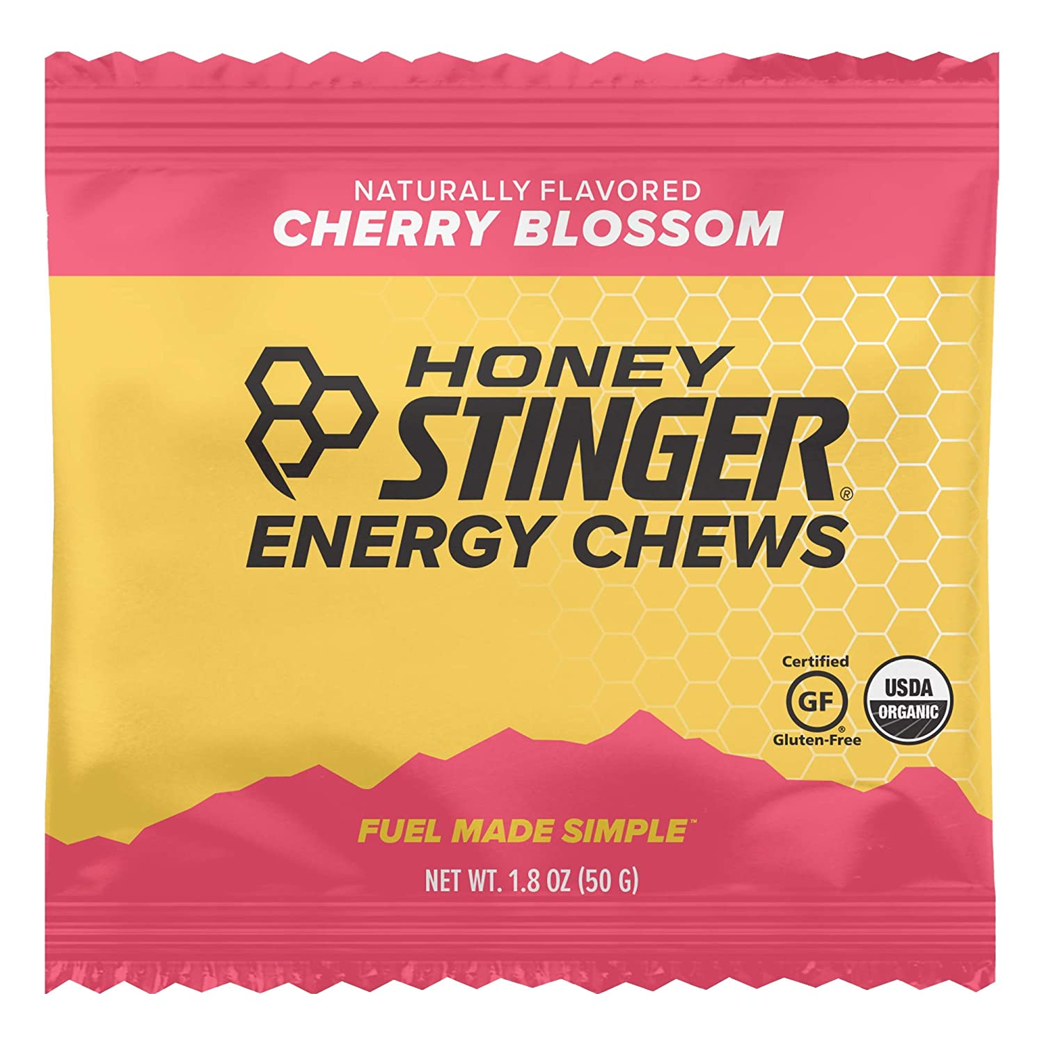 Organic Cherry Blossom Energy Chew | Gluten Free & Caffeine Free | for Exercise, Running and Performance | Sports Nutrition for Home & Gym, Pre and Mid Workout | 12 Pack, 21.6 Ounce