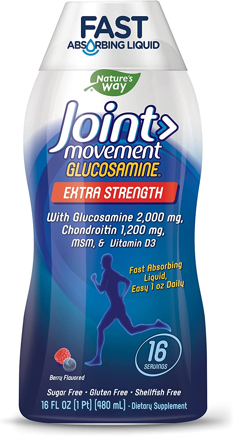 Joint Movement Glucosamine Fast Absorbing, 16 Day Supply, 16 Ounces (480 Ml), Natural Berry (Packaging May Vary)