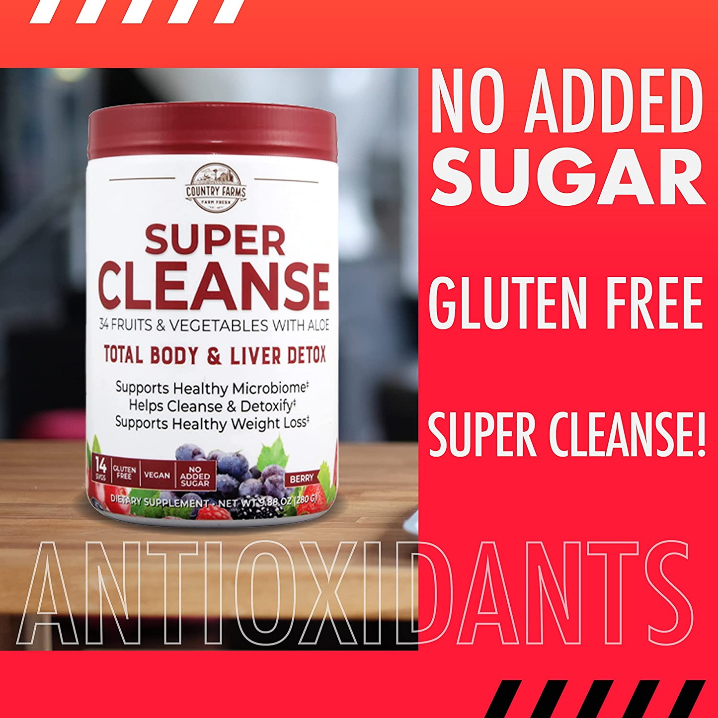 Super Cleanse, Organic Super Juice Cleanse, Delicious Drink Powder, 14 Servings, Oz (Packaging May Vary) 9.88 Ounce