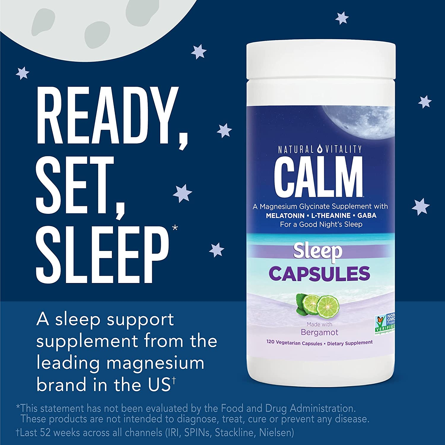 Calm Sleep Capsules, Gluten Free, Non-Gmo, 120 Capsules (Package May Vary)