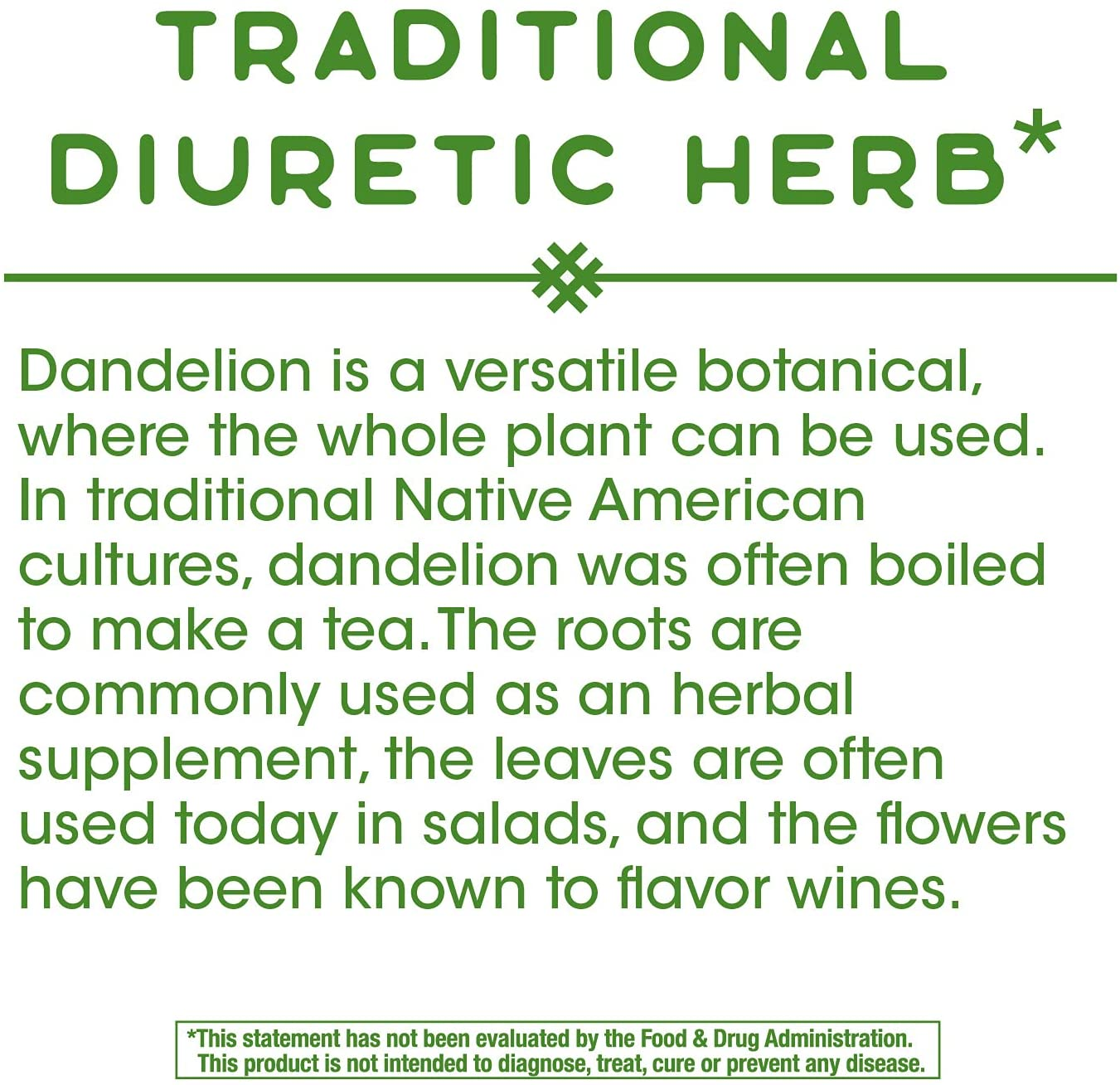 Dandelion Root, Traditional Diuretic Herb*, 100 Vegetarian Capsules