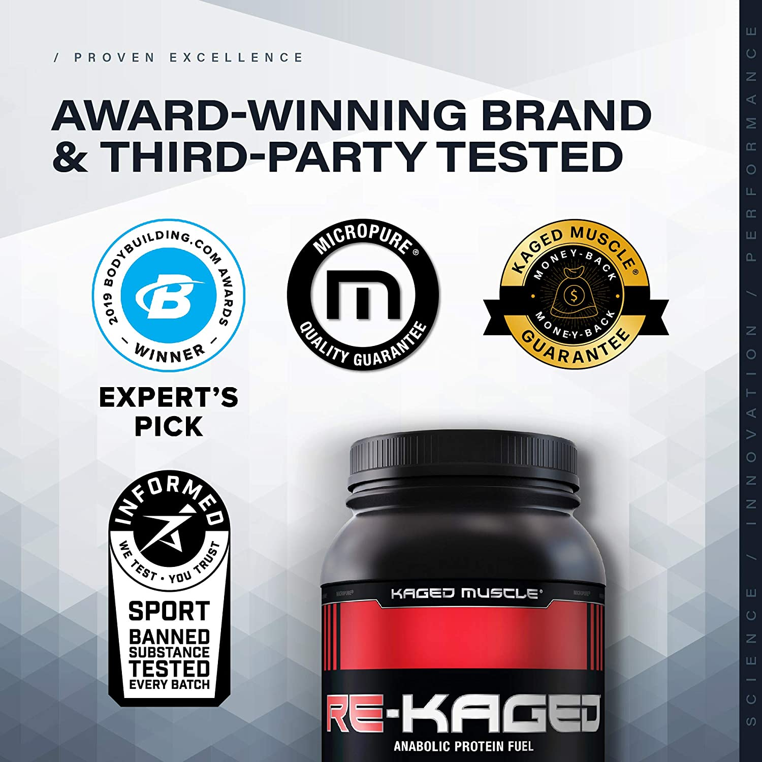 Post Workout Protein Powder, RE-KAGED Whey Protein Powder, Great Tasting Protein Shake with Whey Protein Isolate for Fast Post Workout Recovery with Complete Bcaas & Eaas (Iced Lemon Cake)