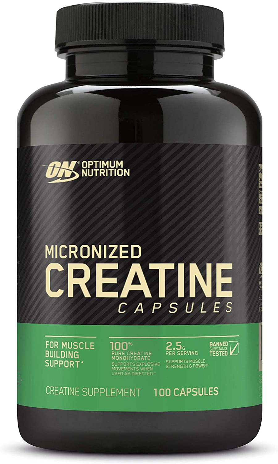 Micronized Creatine Monohydrate Capsules, Keto Friendly, 2500Mg, 100 Capsules