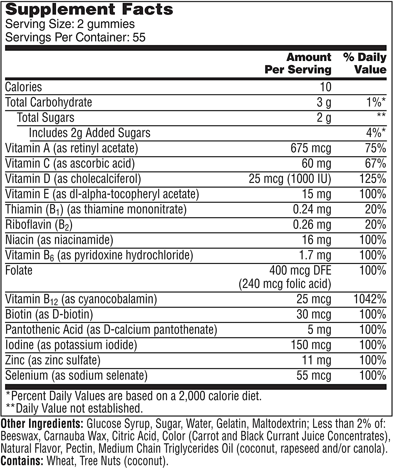 Men’S 50+ Gummies Advanced Multivitamin with Brain Support, Super 8 B Vitamin Complex, 110 Count