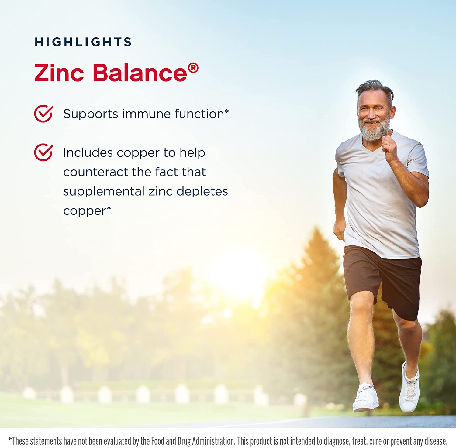 Zinc Balance 15 Mg, Immune Support, Includes Copper, White, 100 Count