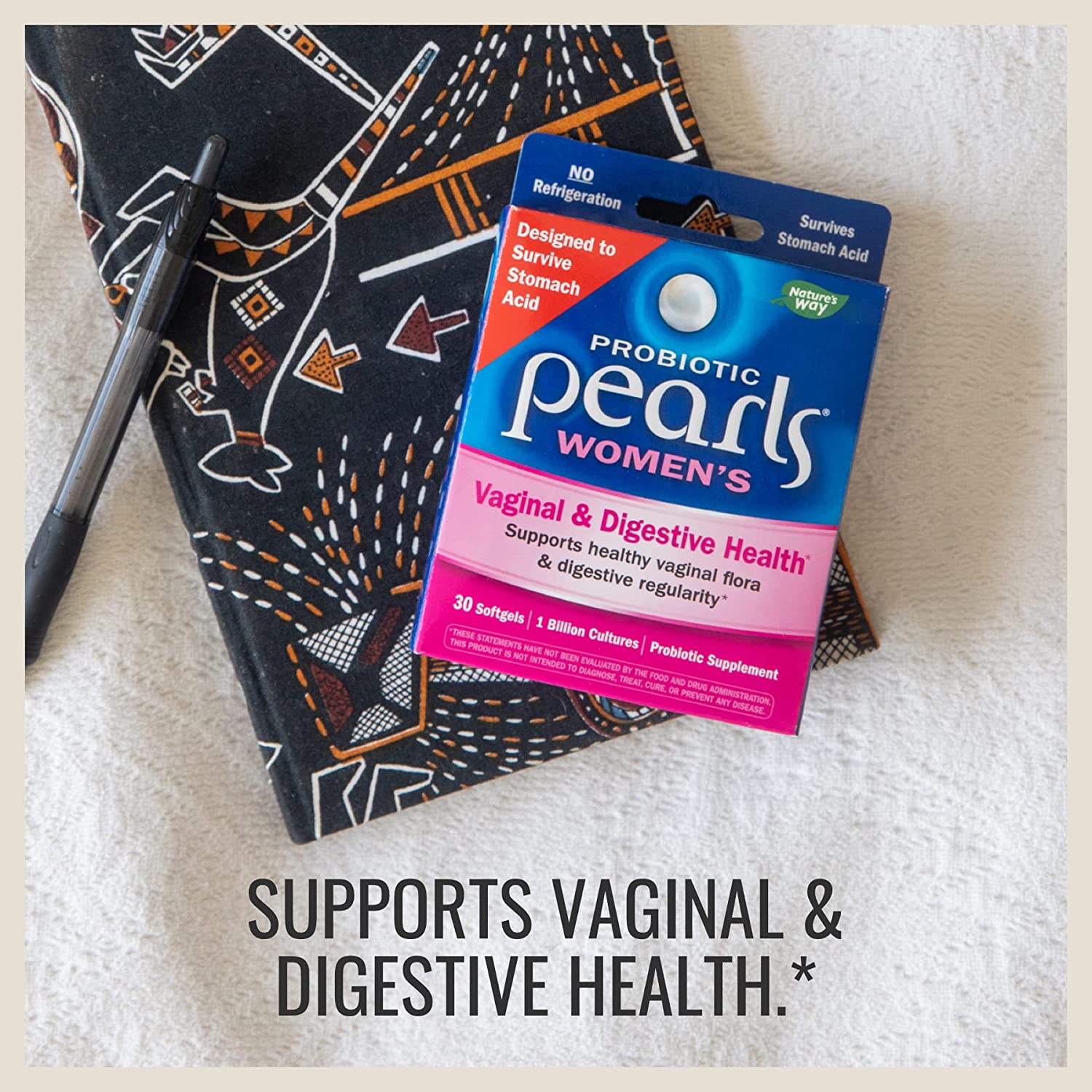 Probiotic Pearls for Women, Vaginal and Digestive Health Support*, Protects against Occasional Constipation and Bloating* Relief, 30 Softgels