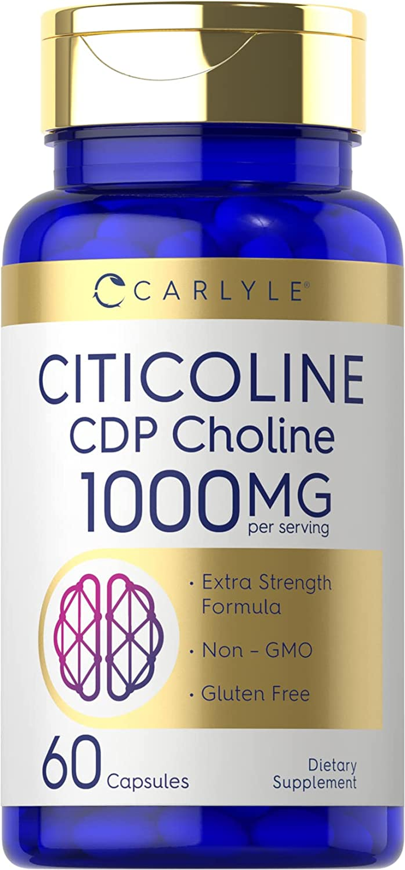 Citicoline CDP Choline 1000Mg | 60 Capsules | Non-Gmo, Gluten Free Supplement | by