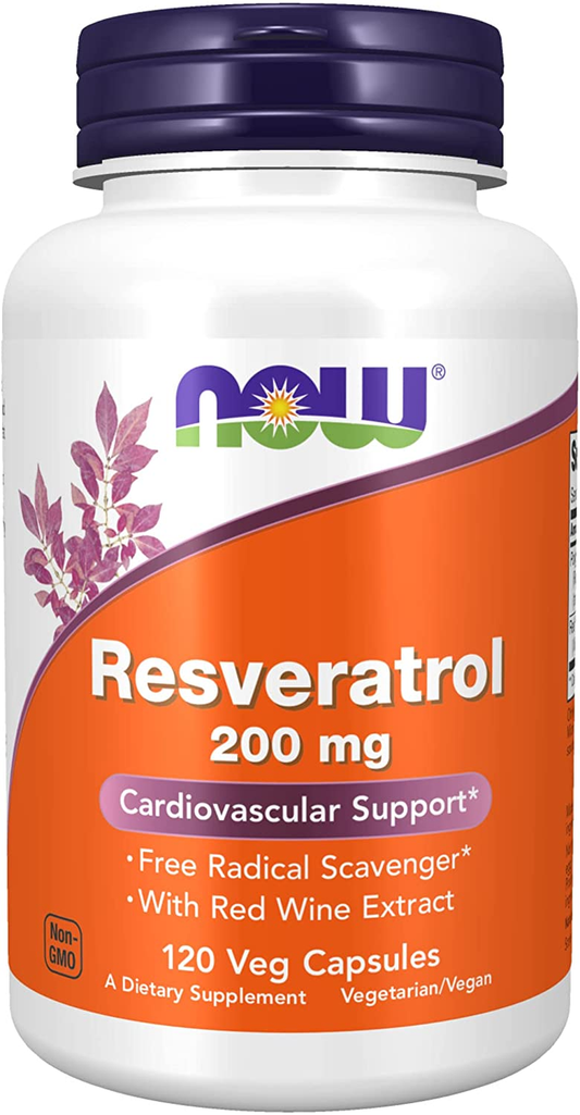 Supplements, Natural Resveratrol 200 Mg with Red Wine Extract, 120 Veg Capsules