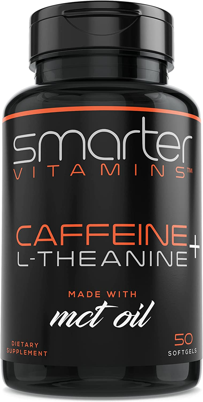 200Mg Caffeine Pills - MCT Oil from 100% Coconuts + 100Mg L-Theanine, Advanced Energy, Clean Focus and Perfect Clarity + All Natural Smooth Extended Release