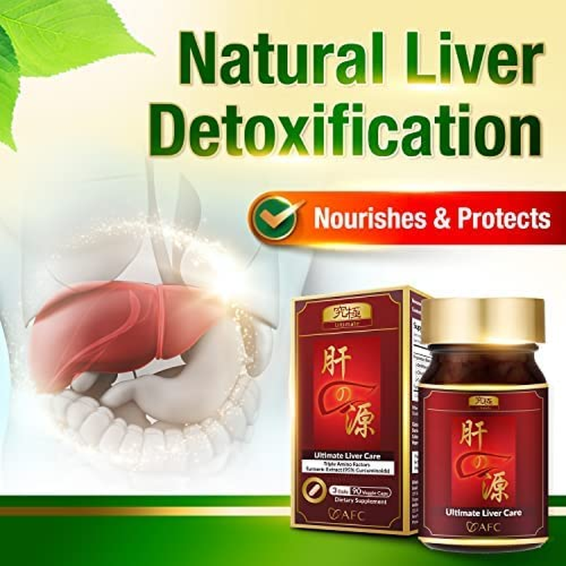 Ultimate Liver Care - Liver Cleanse Detox Formula for Fatty Liver, Alcohol Damage & Hangover, Amino Acid (L-Ornithine, L-Citrulline, L-Cystine) + Turmeric (95% Curcuminoids), 90 Vegecaps