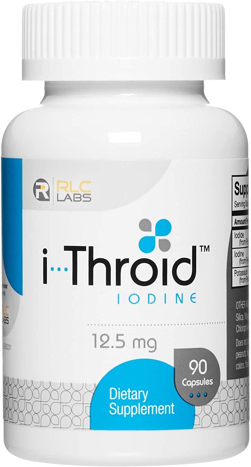 RLC, I-Throid 12.5 Mg, Iodine and Iodide Supplement to Support Thyroid Health and Hormone Balance, 90 Capsules (90 Servings)