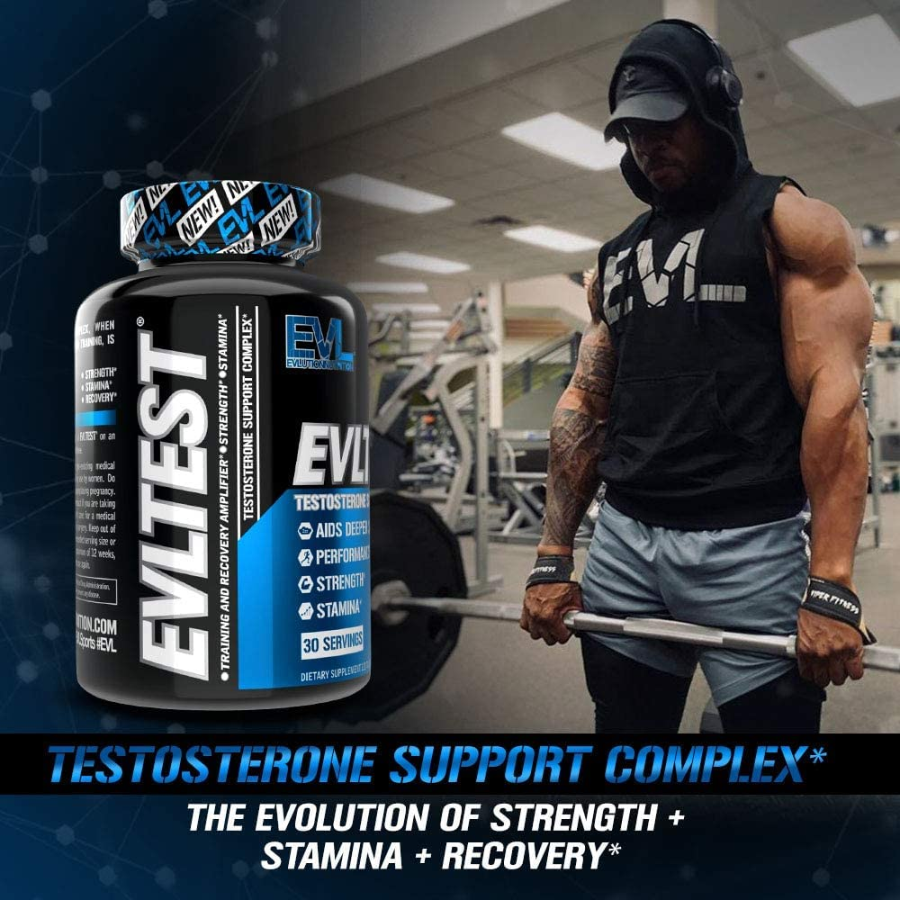 Nutrition Testosterone Booster for Men, EVLTEST Supports Healthy Testosterone Levels, Hormone Balance, Muscle Strength and Stamina, Boost Performance and Recovery, 120 Tablets (30 Servings)