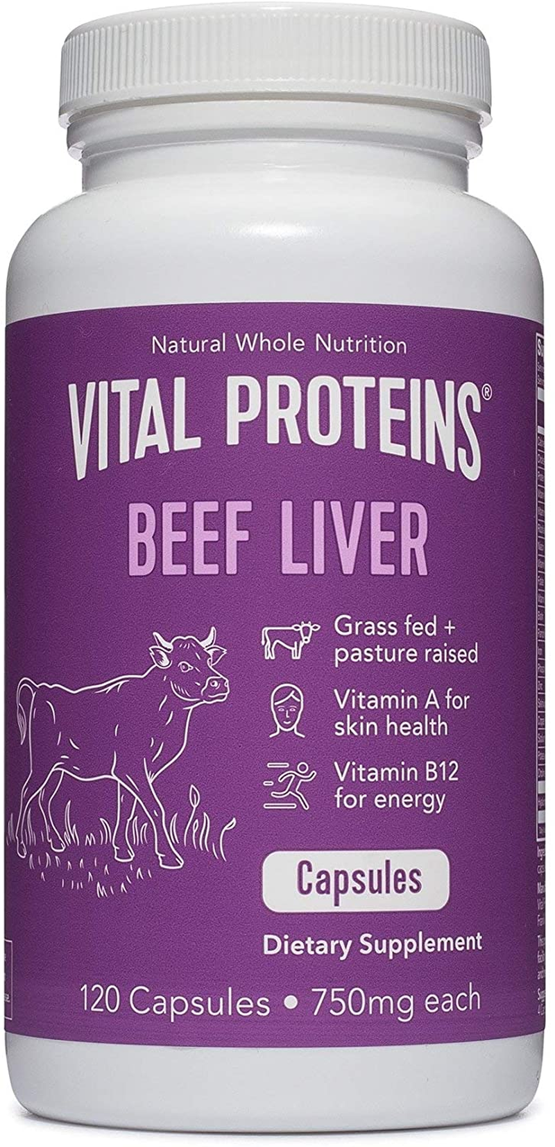 Grass-Fed Desiccated Beef Liver Pills - (120 Capsules, 750Mg Each)