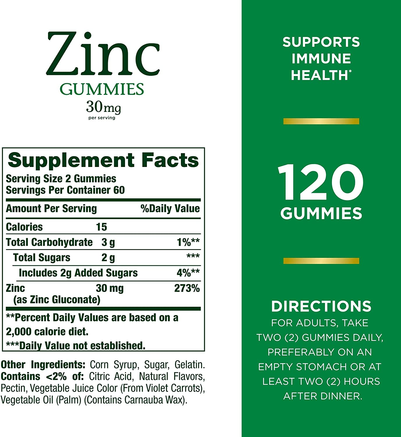 Nature’S Bounty Zinc Gummies, Immune Support Gummies, Supports Skin & Antioxidant Health, Mixed Berry, 30Mg, 120 Count