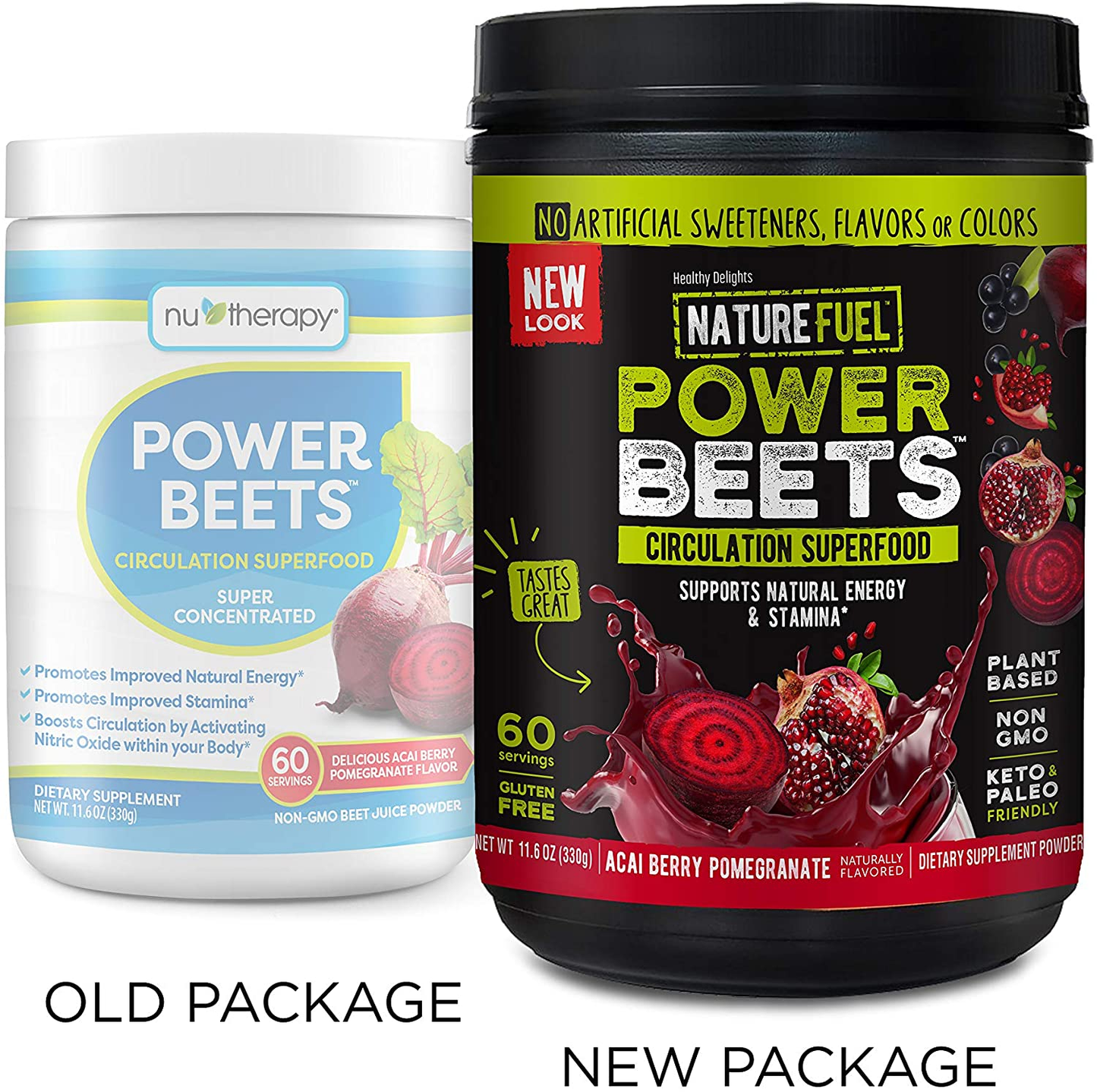 Nature Fuel Power Beets Powder, Delicious Acai Berry Pomegranate, Concentrated Superfood Supplement, Supports Circulation, Natural Energy & Stamina, Non-Gmo, 60 Servings