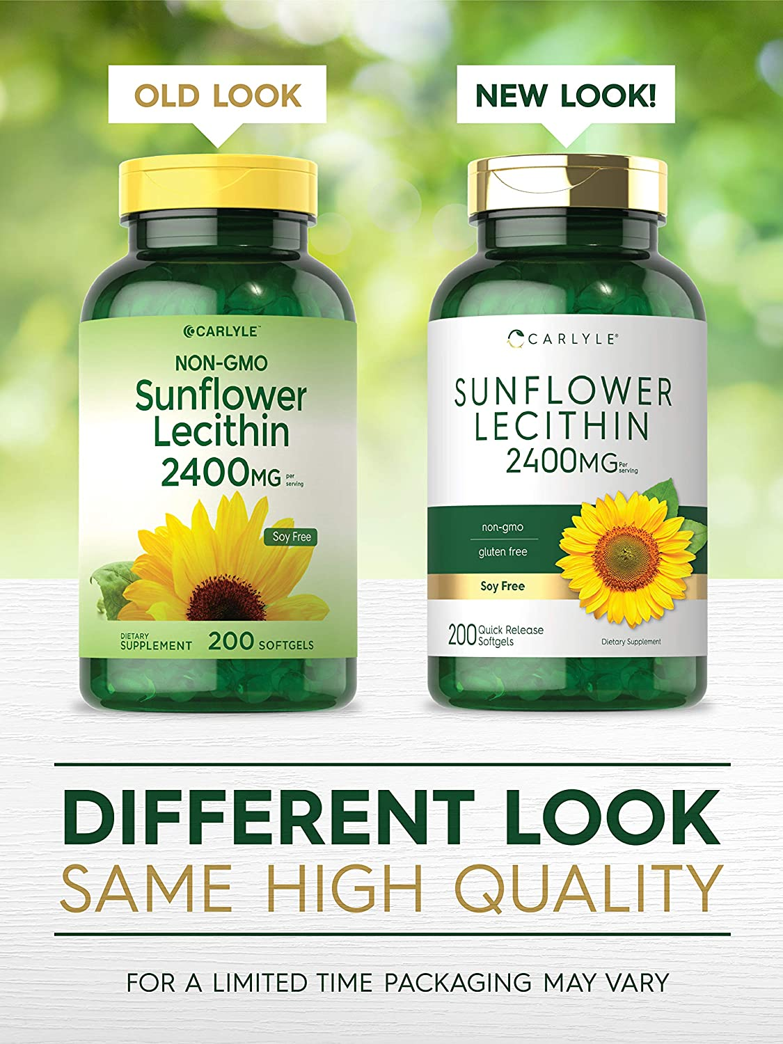 Sunflower Lecithin 2400Mg | 200 Softgel Capsules | Rich in Phosphatidyl Choline | Non-Gmo, Soy Free, Gluten Free Supplement | by