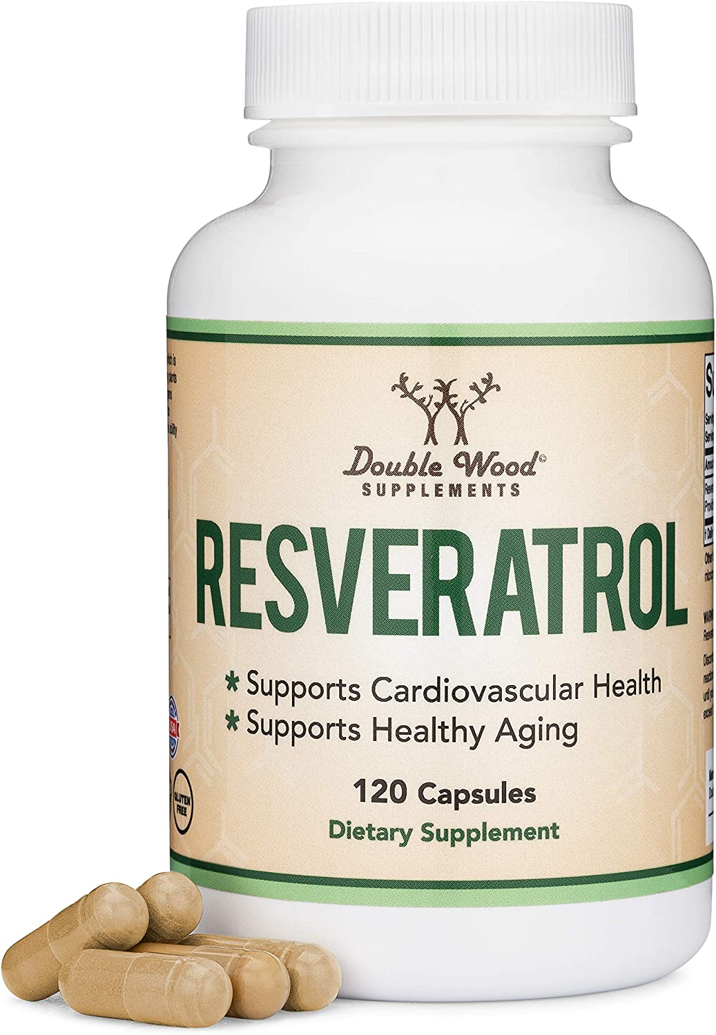 Resveratrol 500Mg per Serving, 120 Capsules (Natural Resveratrol Polygonum Root Extract Providing 50% Trans-Resveratrol) Healthy Aging Support by