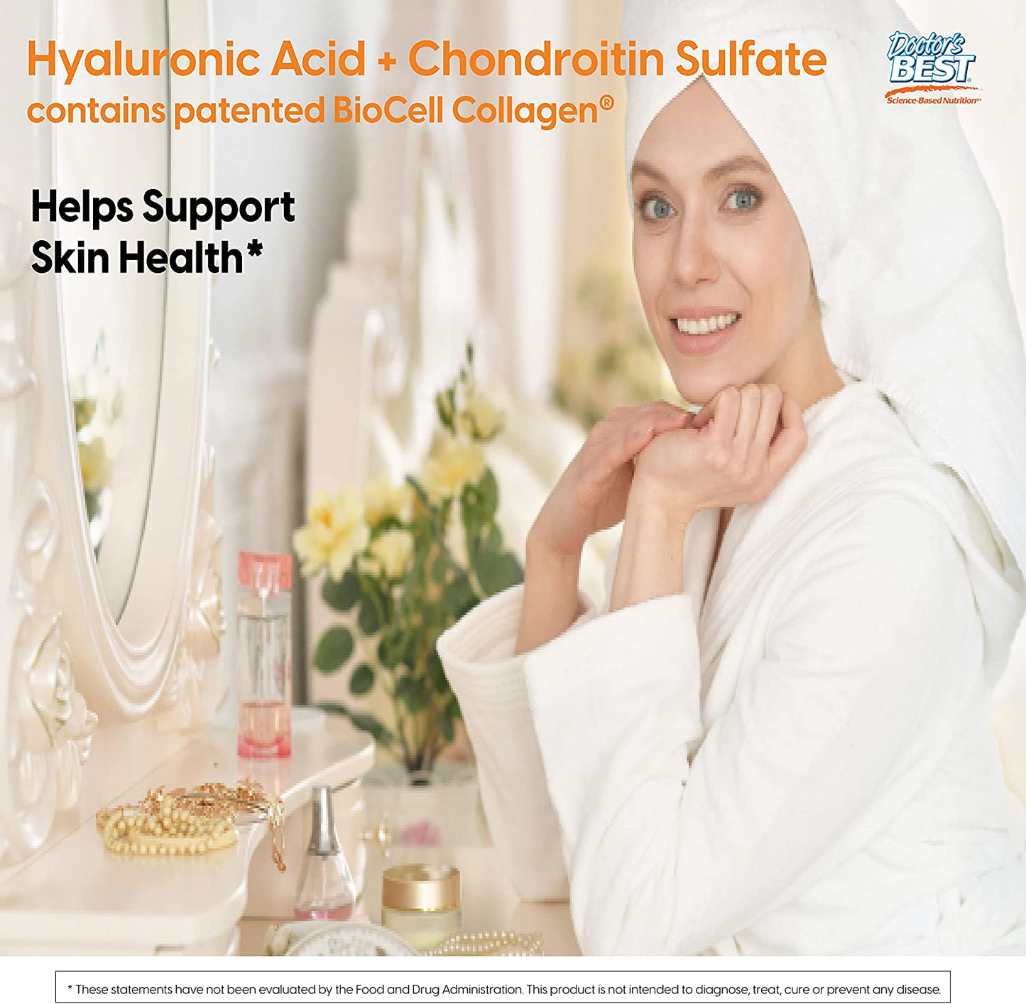 Hyaluronic Acid with Chondroitin Sulfate, Featuring Biocell Collagen, Non-Gmo, Gluten Free, Soy Free, Joint Support, 180 Count (Pack of 1)