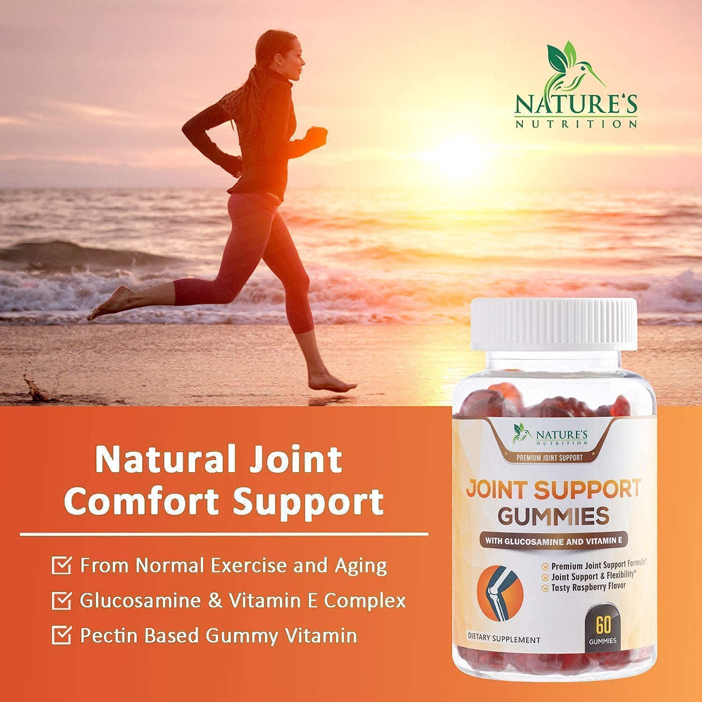 Joint Support Gummies Extra Strength Glucosamine & Vitamin E - Natural Joint & Flexibility Support - Best Cartilage & Immune Health Support Supplement for Men and Women - 60 Gummies