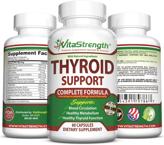 Thyroid Support - Complete Formula to Help Weight Loss & Improve Energy with Bladderwrack, Kelp, B12 & More- Thyroid Energy: Boost T4 to T3 Supplement