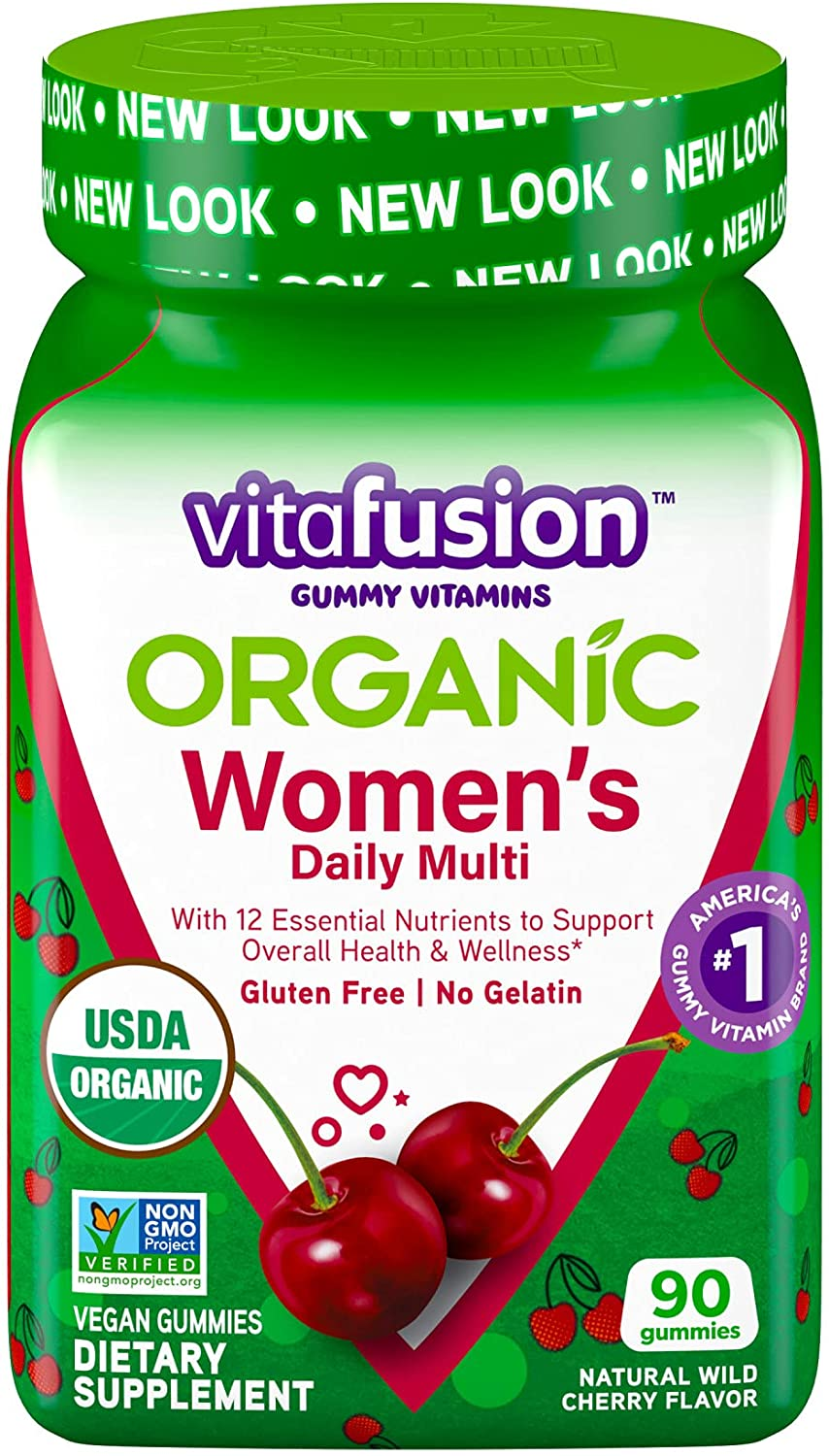 Organic Women’S Gummy Multivitamin, 90 Count - Non-Gmo, Gluten-Free, No Gelatin, No HFCS