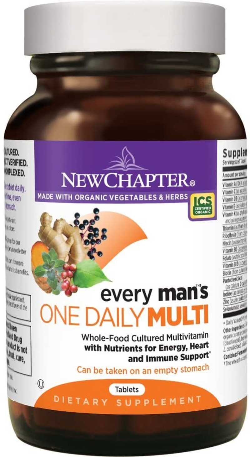 Men’S Multivitamin + Immune, Energy & Stress Support – Every Man’S One Daily with Fermented Probiotics & Whole Foods + Vitamin D3 + Vitamin B6 & B12 + Organic Non-Gmo Ingredients - 48 Ct