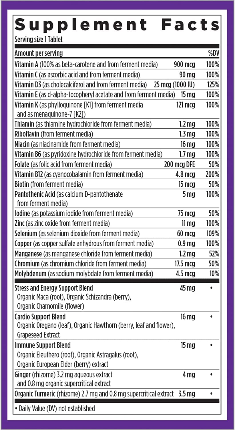 Men’S Multivitamin + Immune, Energy & Stress Support – Every Man’S One Daily with Fermented Probiotics & Whole Foods + Vitamin D3 + Vitamin B6 & B12 + Organic Non-Gmo Ingredients - 48 Ct