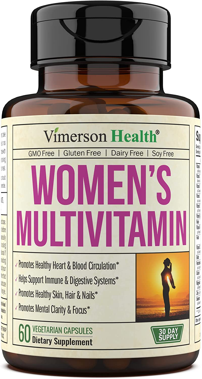 Women'S Multivitamin Supplement - Daily Vitamins and Minerals with Folic Acid, Chromium, Magnesium, Biotin, Zinc, Calcium and More. Includes Plant Based Propriety Blend for Immune Support. 60 Capsules