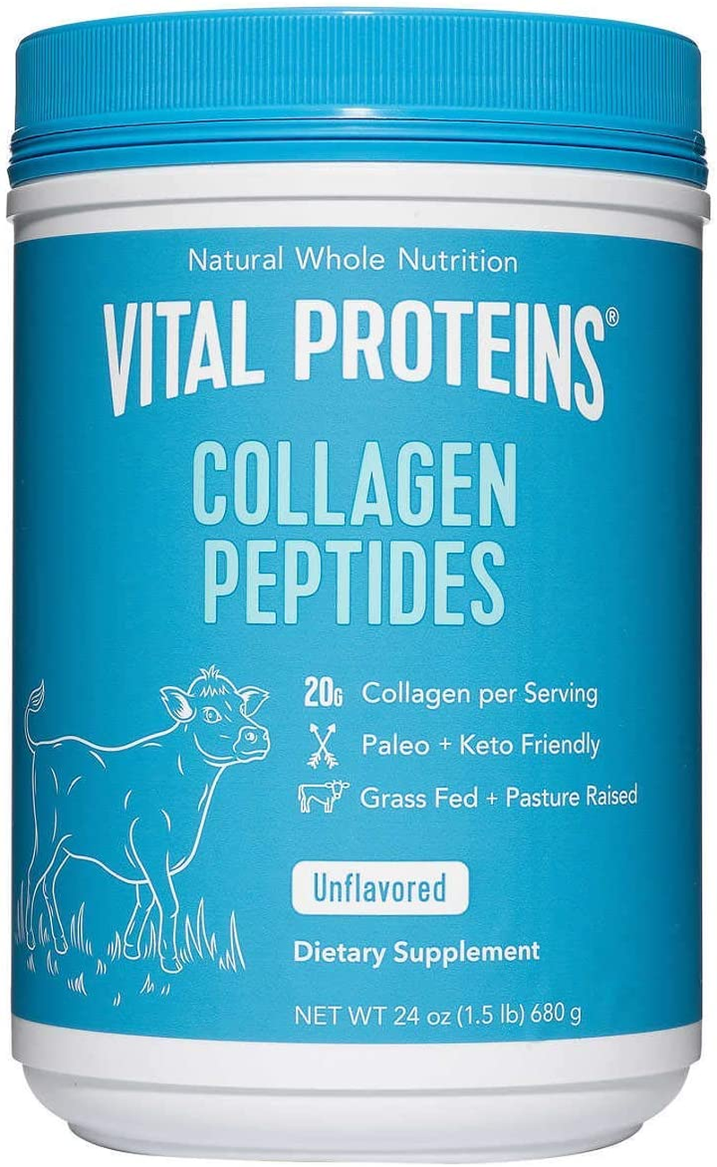 Natural Whole Nutrition Collagen Peptides - Pasture Raised, Grass Fed, Paleo Friendly, Gluten Free, Single Ingredient - 24 Ounce