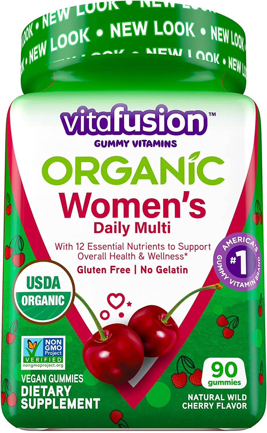 Organic Women’S Gummy Multivitamin, 90 Count - Non-Gmo, Gluten-Free, No Gelatin, No HFCS