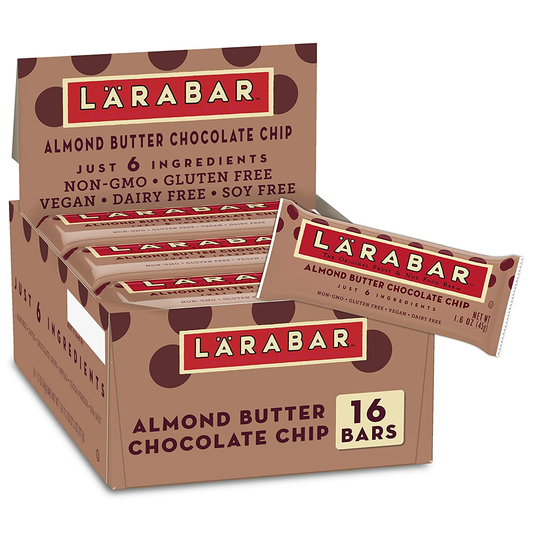 Larabar Almond Butter Chocolate Chip, Gluten Free Vegan Fruit & Nut Bar, 1.6 Oz Bars, 16 Ct