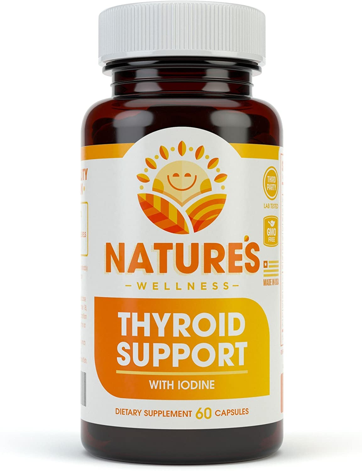 Thyroid Support Complex with Iodine for Energy Levels, Weight Loss, Metabolism, Fatigue & Brain Function - Natural Health Supplement Formula: L-Tyrosine, Selenium, Kelp, Bladderwrack, Ashwagandha, Etc