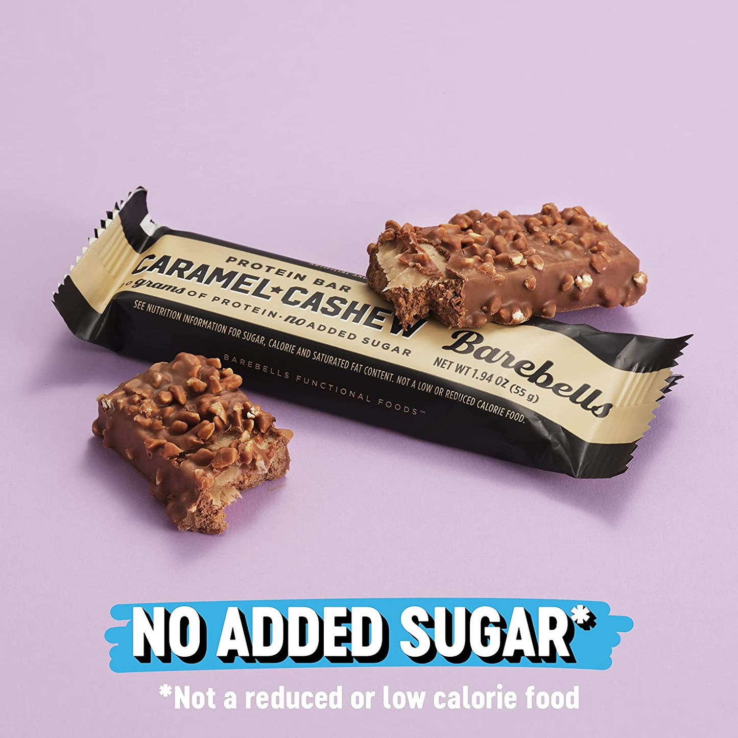 Protein Bars Caramel Cashew - 12 Count, 1.9Oz Bars - Protein Snacks with 20G of High Protein - Low Carb Protein Bar with No Added Sugar - Perfect on the Go Low Carb Snack & Breakfast Bars