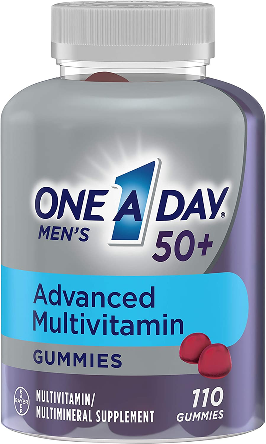 Men’S 50+ Gummies Advanced Multivitamin with Brain Support, Super 8 B Vitamin Complex, 110 Count