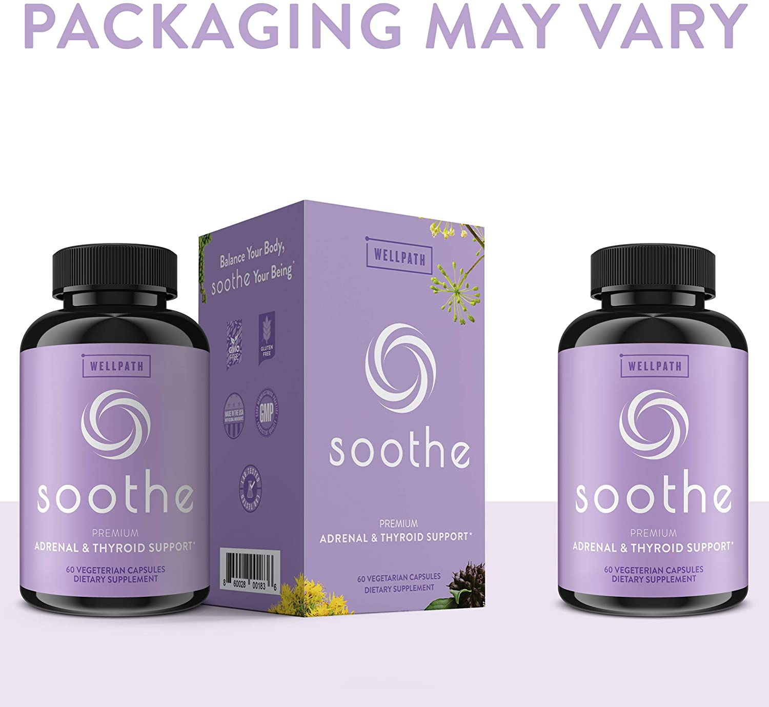 Soothe Thyroid Support & Adrenal Support Supplement - Cortisol Manager - Supports Energy, Metabolism, Adrenal Fatigue & Stress Response - 60 Ct by