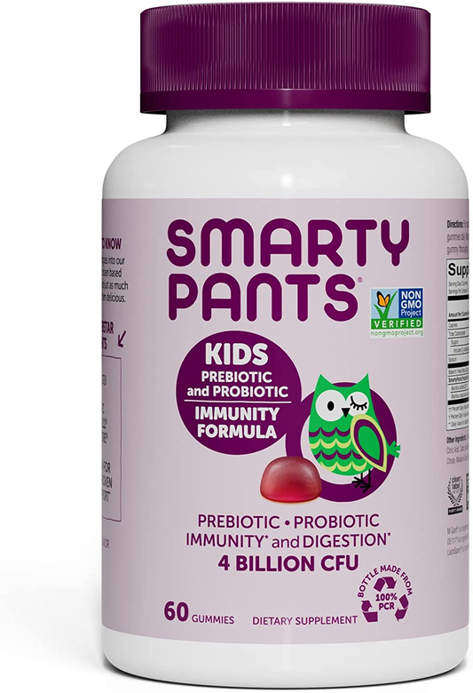 Kids Probiotic Immunity Gummies: Prebiotics & Probiotics for Immune Support & Digestive Comfort, Grape Flavor, 60 Gummy Vitamins, 30 Day Supply, No Refrigeration Required