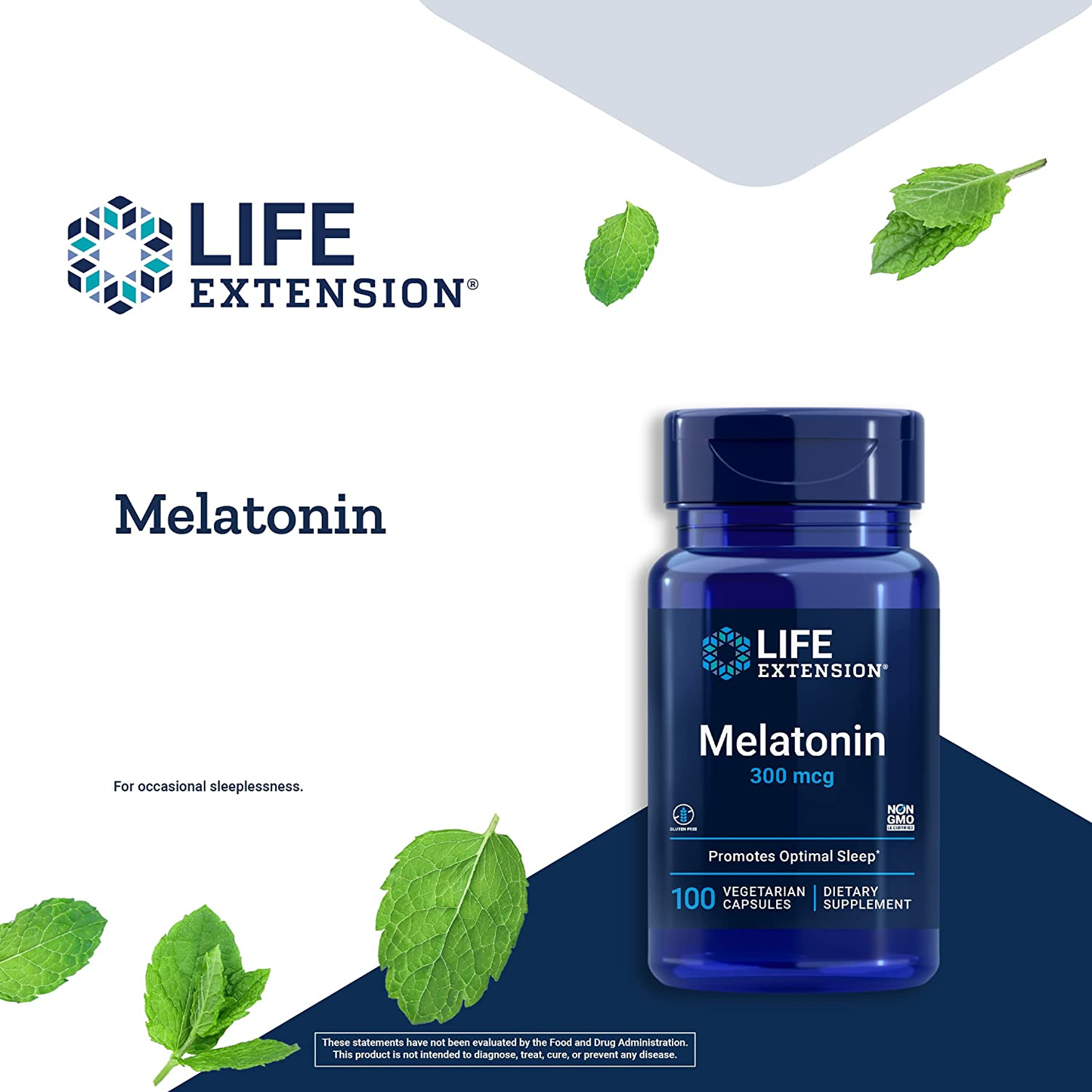 Melatonin 300 Mcg – Sleep Supplement – for Restful Sleep, Immune Function, Hormone Balance, and Anti-Aging. Gluten-Free – Non-Gmo – 100 Vegetarian Capsules