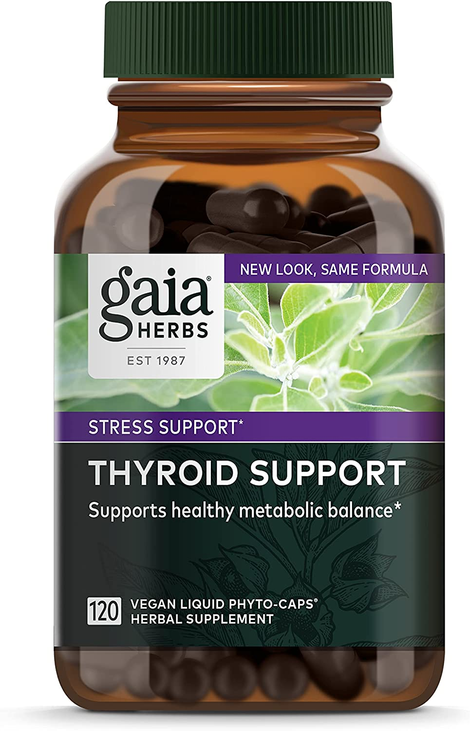 Thyroid Support - Made with Ashwagandha, Kelp, Brown Seaweed, and Schisandra to Support Healthy Metabolic Balance and Overall Well-Being - 120 Vegan Liquid Phyto-Capsules (40-Day Supply)