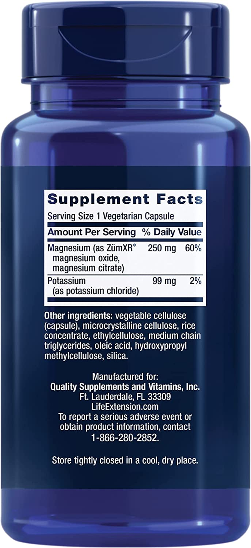 Potassium with Extend-Release Magnesium – for Blood Pressure & Vascular, Bone Health – Promotes Cardiovascular Health - Gluten-Free – Non-Gmo – 60 Vegetarian Capsules