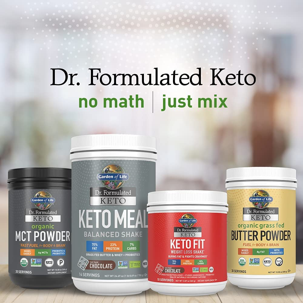 Dr. Formulated Keto Organic Grass Fed Butter Powder, 30 Servings, 8G Fat Mcts and CLA plus Probiotics - Non-Gmo, Gluten Free, Keto & Paleo, Best for Coffee, Shakes & Cooking, 10.58 Oz