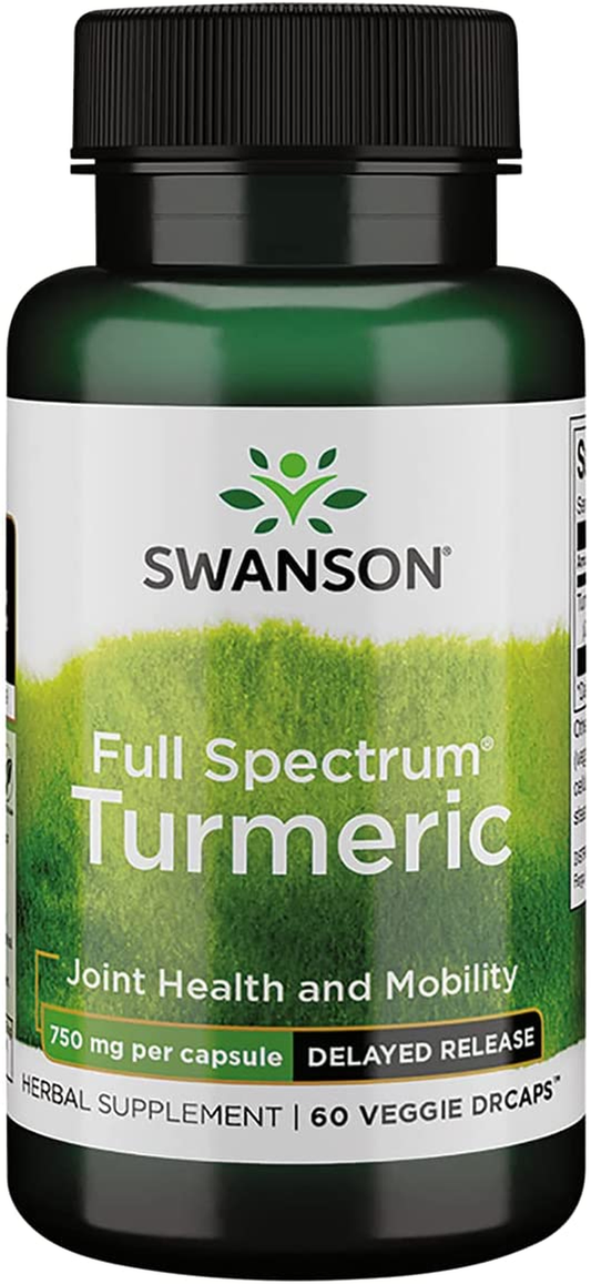 Full Spectrum Turmeric Delayed Release 750 Milligrams 60 Veg Capsules