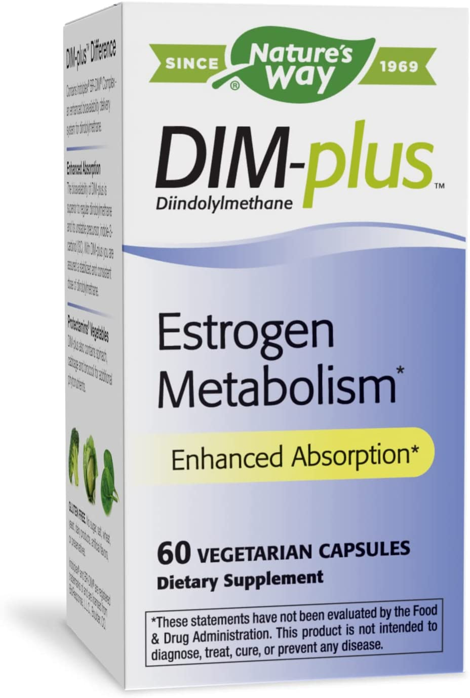 Dim-Plus, Diindolylmethane Vegetarian Capsules, 60-Count (Packaging May Vary)