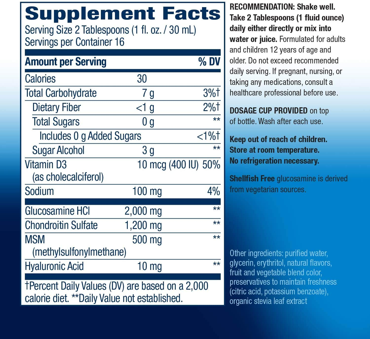 Joint Movement Glucosamine Fast Absorbing, 16 Day Supply, 16 Ounces (480 Ml), Natural Berry (Packaging May Vary)