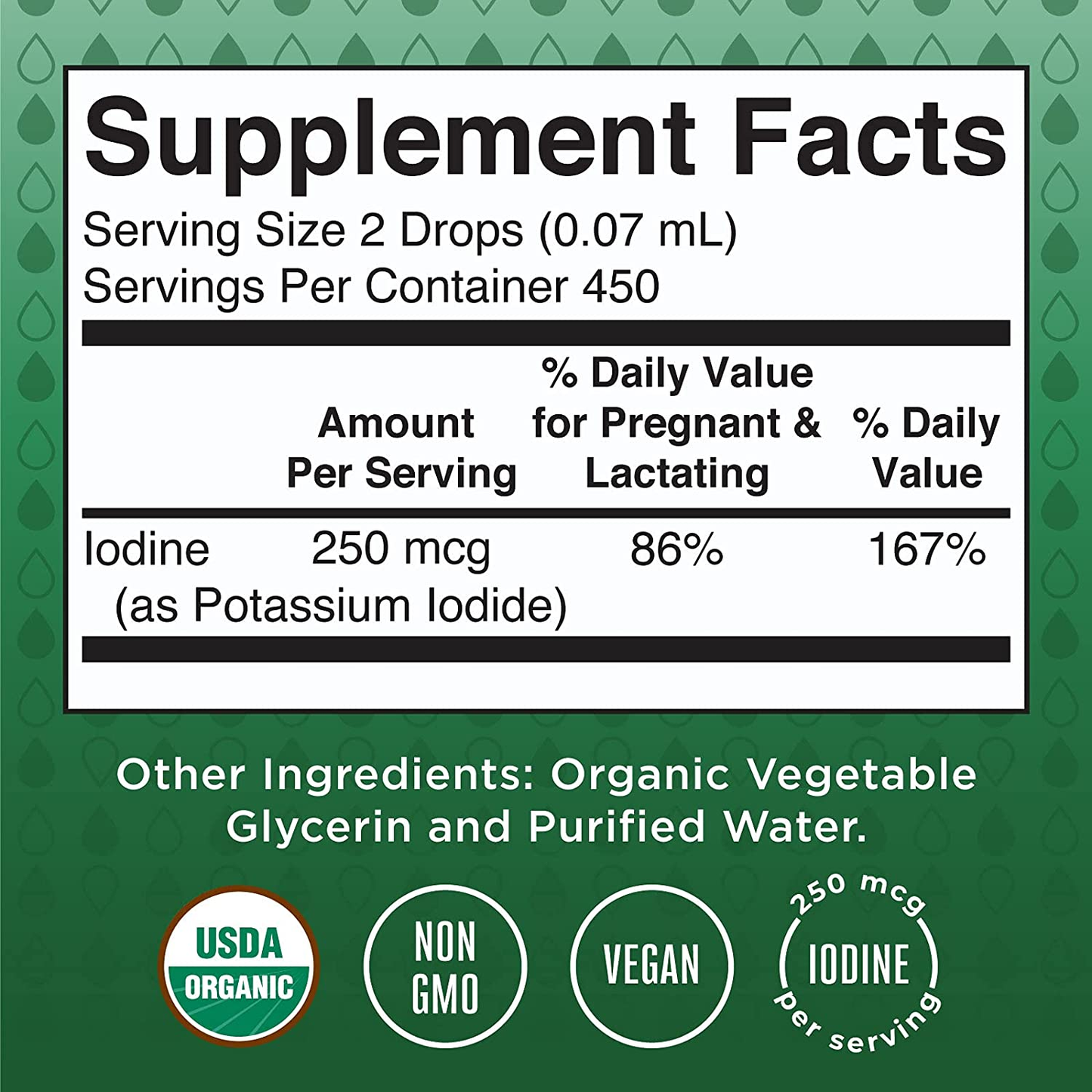 Potassium Iodide | Iodine Supplement | 1 Year Supply | Iodine Drops | USDA Organic | Nascent Iodine | Vegan